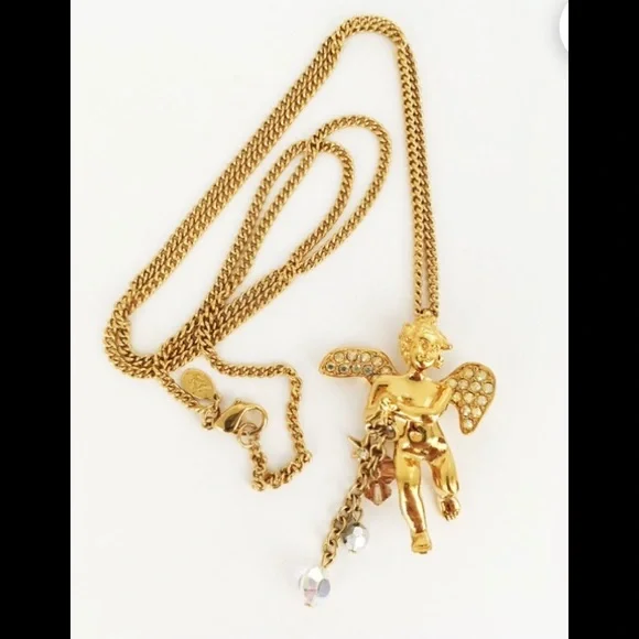 Kirks Folly Angel, Rhinestones, & Charms Necklace - Picture 4 of 12